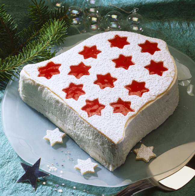 Bell-shaped Christmas cake — Stock Photo