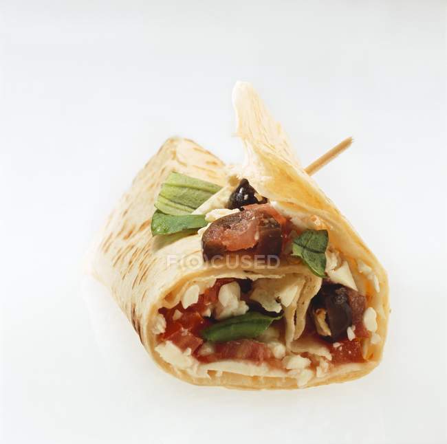 Crêpe mit Spinat und Mozzarella — Stockfoto