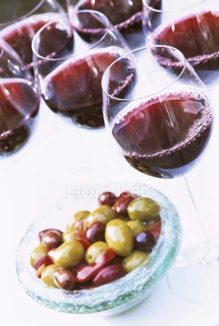 Gläser Rotwein — Stockfoto