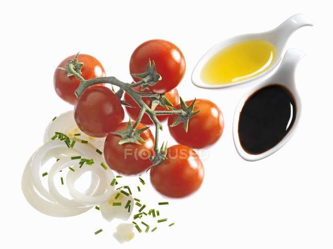 Ingredients for tomato salad — Stock Photo