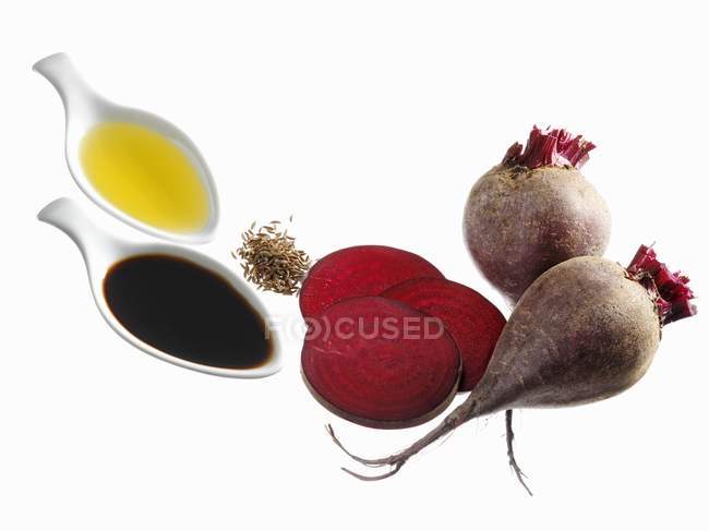 Ingredientes para ensalada de remolacha - foto de stock