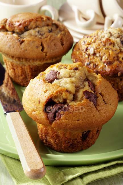 Three different muffins — Stock Photo