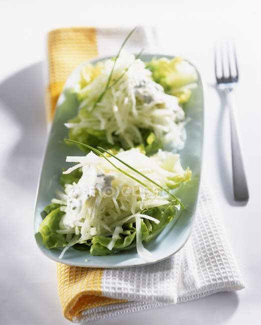 Radish salad with yoghurt — Stock Photo