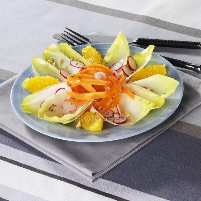 Salada de chicória e legumes — Fotografia de Stock