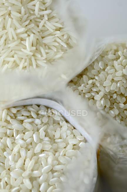 Tres tipos diferentes de arroz - foto de stock