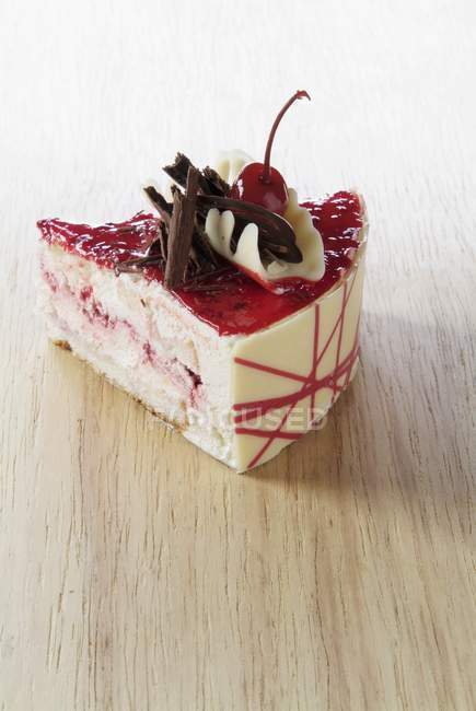 Piece of cherry cheesecake — Stock Photo