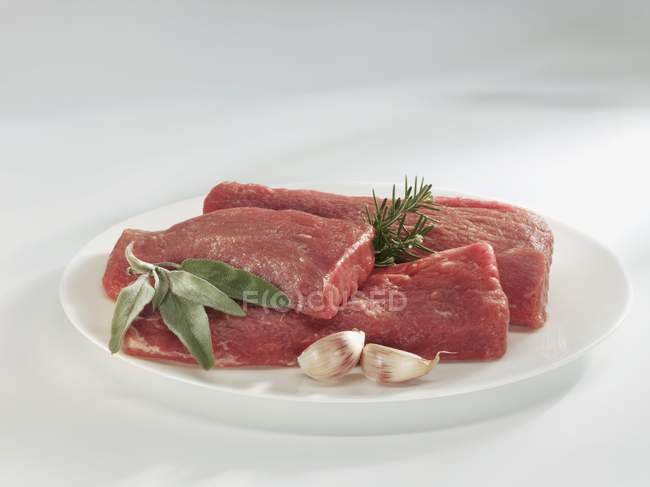 Raw Boned lamb in platter — Stock Photo