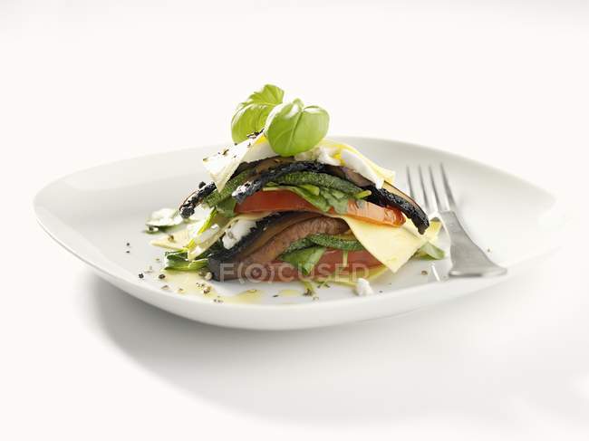Antipasto-Lasagne mit Auberginen — Stockfoto