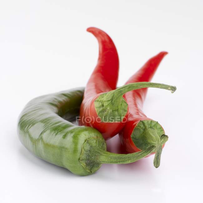 Red and green chillies — Stock Photo