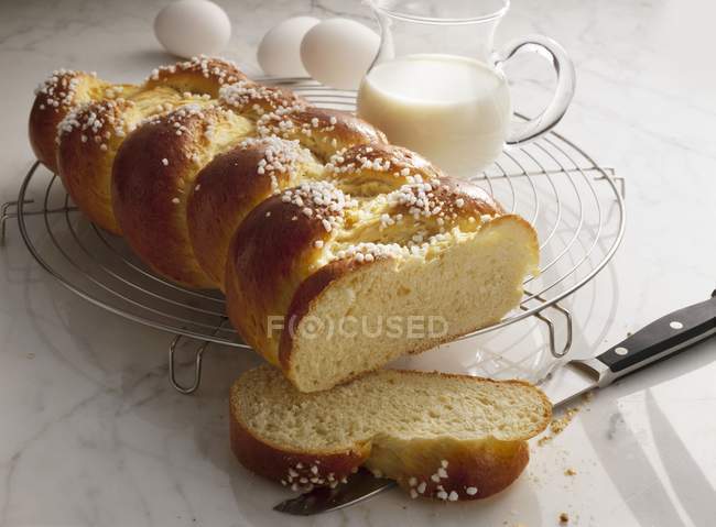 Bread plait with sugar — Stock Photo