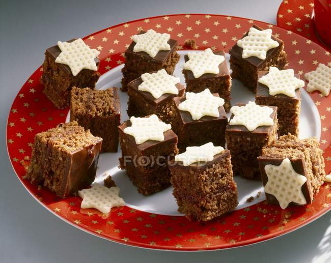 Chocolate squares for Christmas — Stock Photo