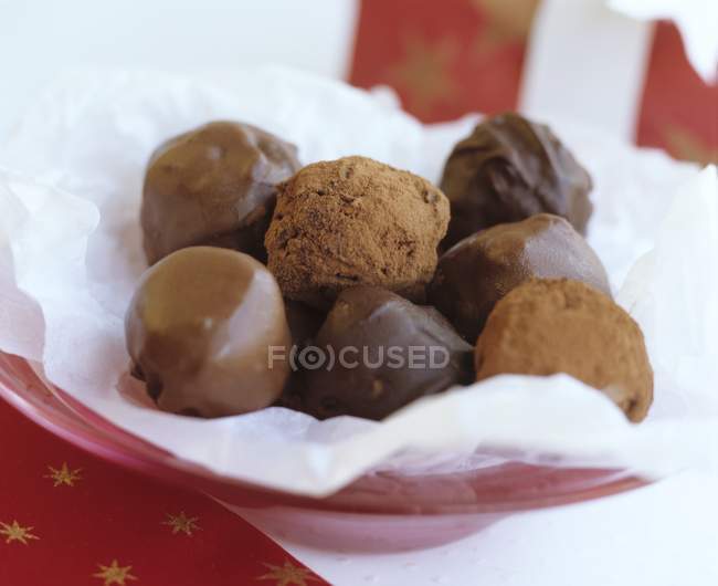 Truffes au chocolat maison — Photo de stock