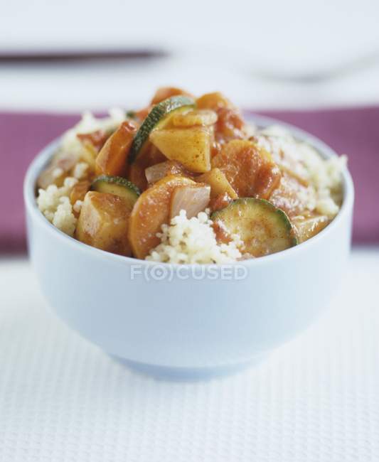 Couscous serving with vegetables — Stock Photo