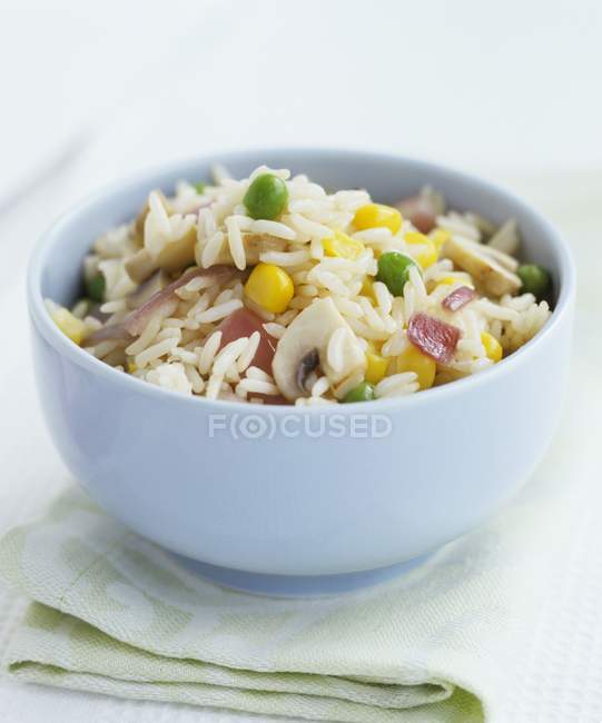 Bowl of vegetable rice — Stock Photo
