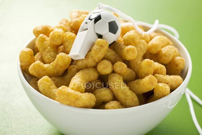 Peanut puffs with whistle — Stock Photo