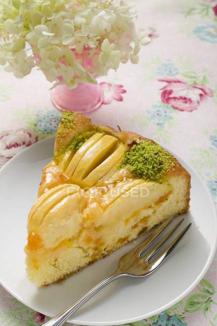Шматочок яблучного торта — стокове фото