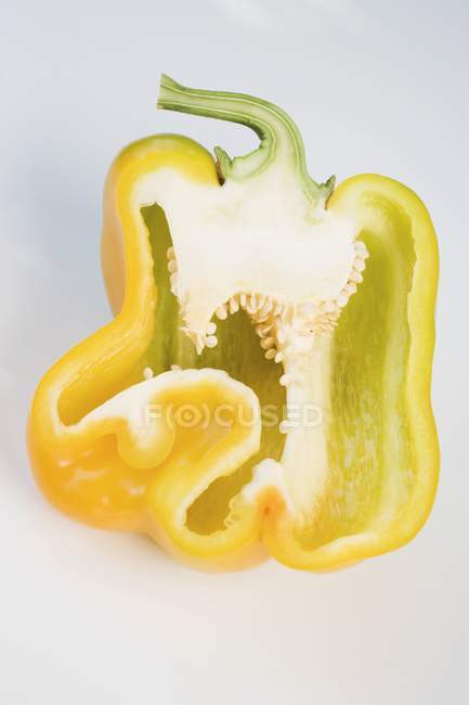 Yellow halved pepper — Stock Photo