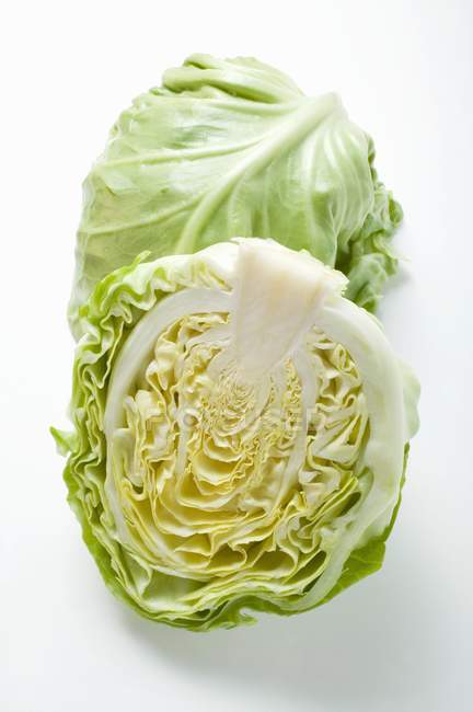 White cabbage halved — Stock Photo