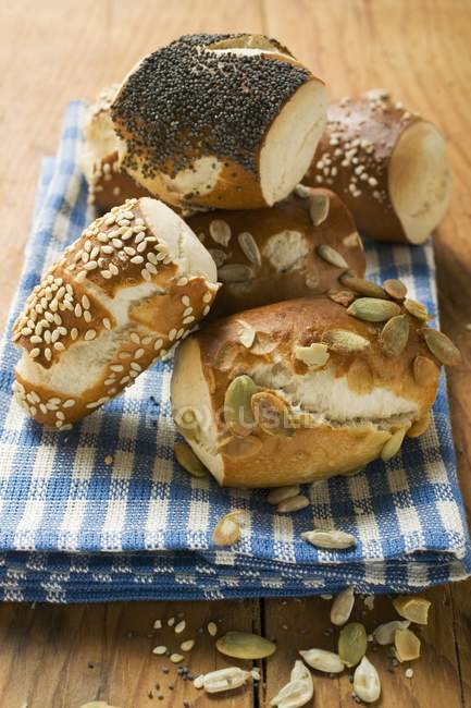 Assorted pretzel rolls — Stock Photo