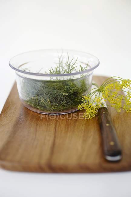 Dill in glass bowl — Stock Photo