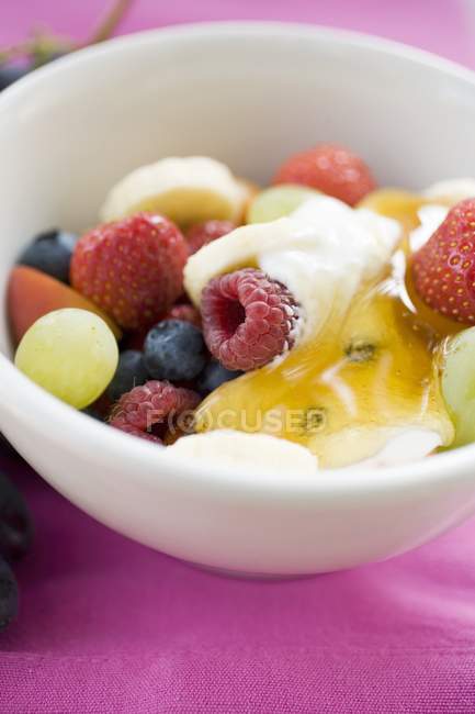 Fruit muesli in bowl — Stock Photo