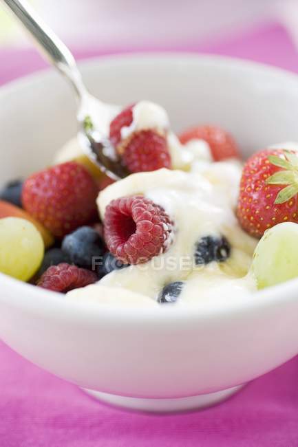 Fruit muesli in bowl — Stock Photo
