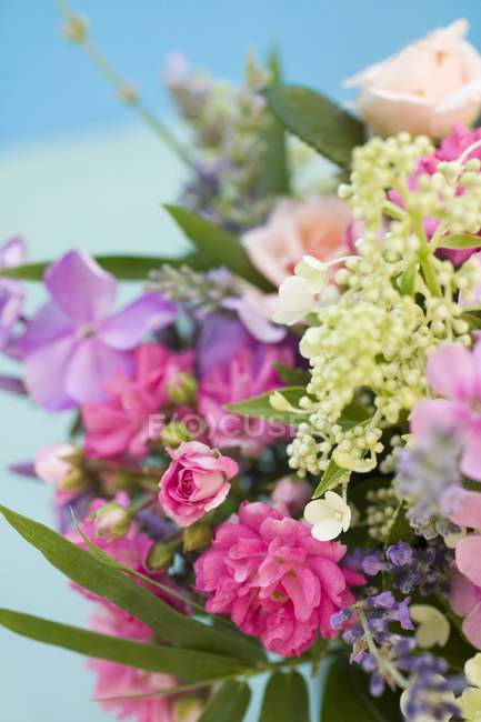 Vista close-up de buquê colorido de flores diferentes — Fotografia de Stock