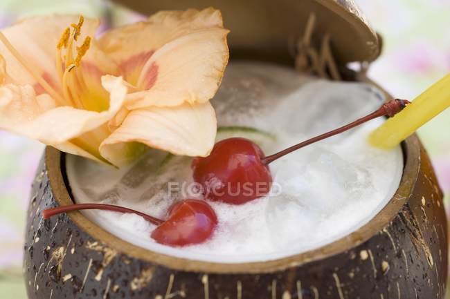 Pina Colada with flower — Stock Photo
