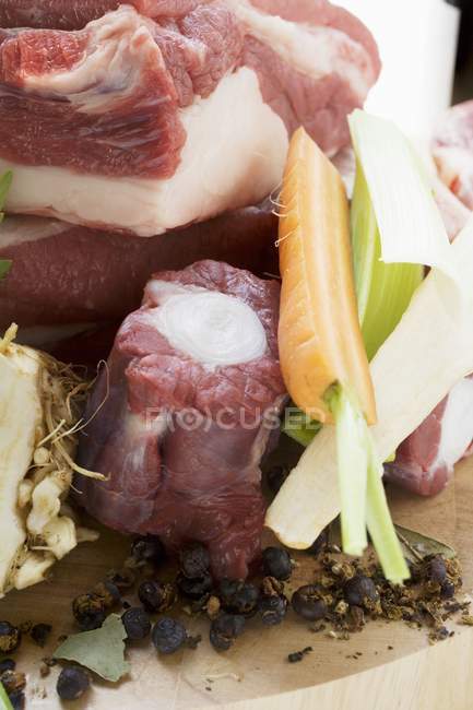 Pieces of raw fresh beef — Stock Photo