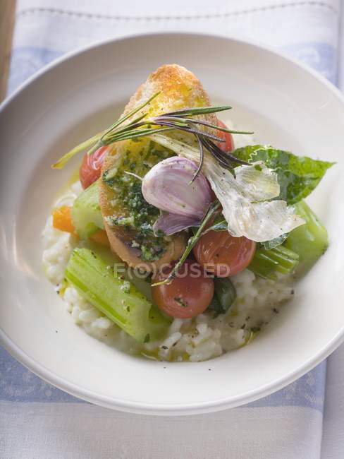 Risotto rice with vegetables — Stock Photo