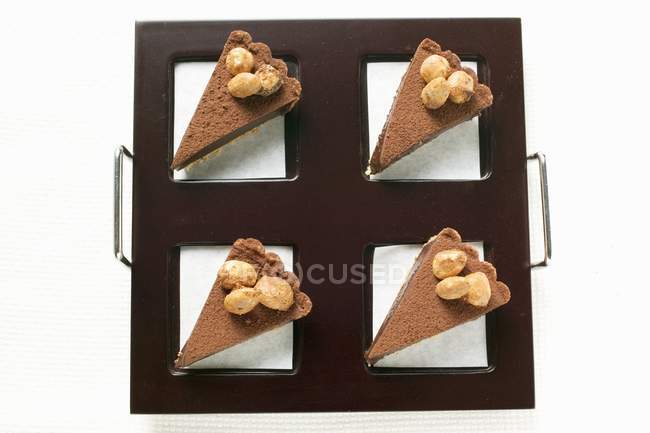 Trozos de tarta de chocolate - foto de stock