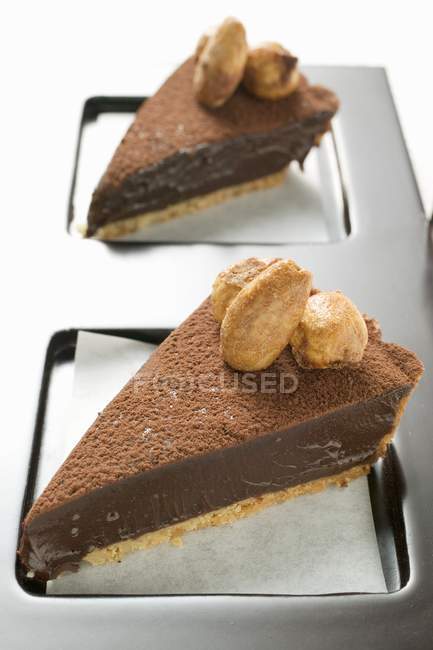 Morceaux de tarte au chocolat — Photo de stock