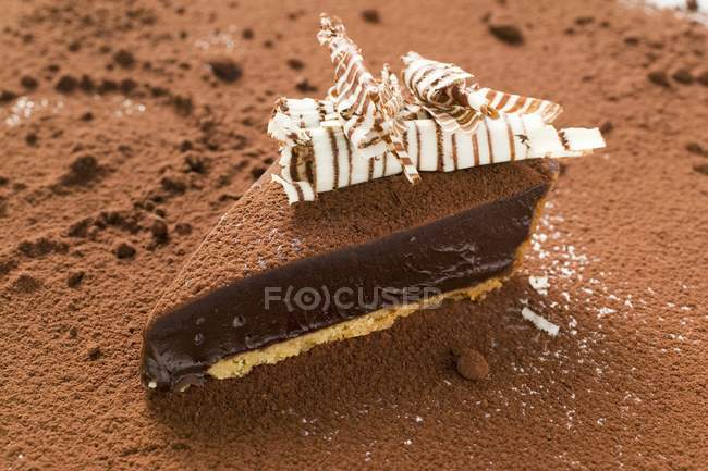 Torta de chocolate em pó de cacau — Fotografia de Stock