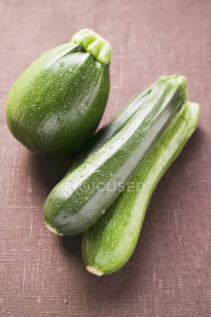 Round and long courgettes — Stock Photo
