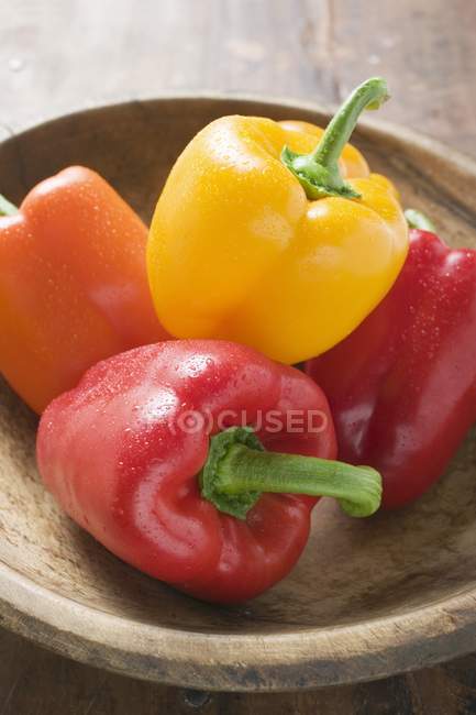 Mixed colorful bell peppers — Stock Photo