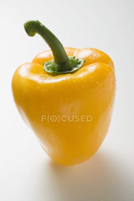 Pepe giallo con gocce d'acqua — Foto stock