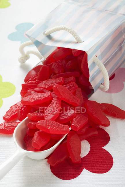 Fish-shaped fruit gums — Stock Photo