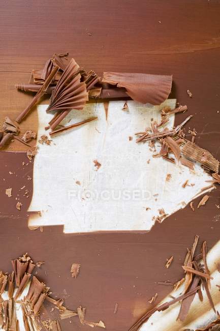 Делать шоколадные завитки — стоковое фото