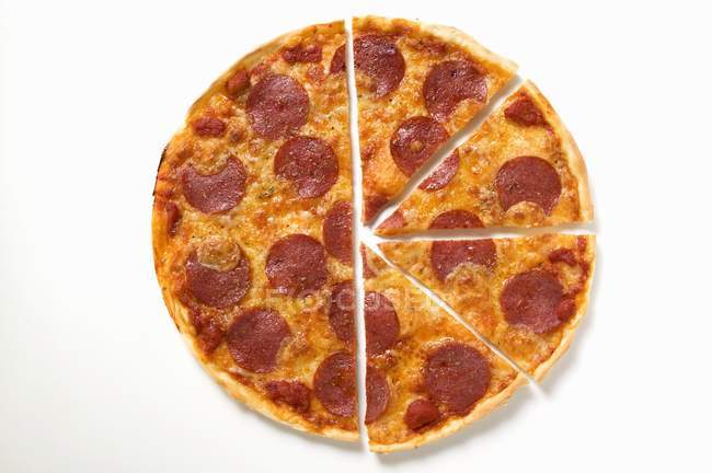 Pizza over white background — Stock Photo