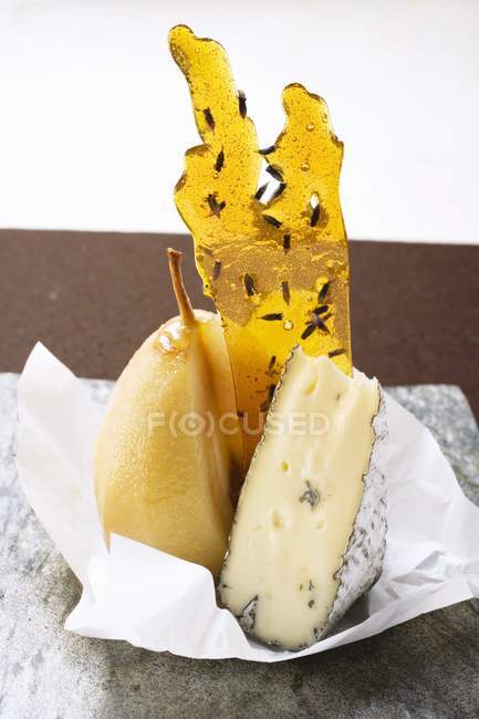 Rochebaron with pear and praline — Stock Photo