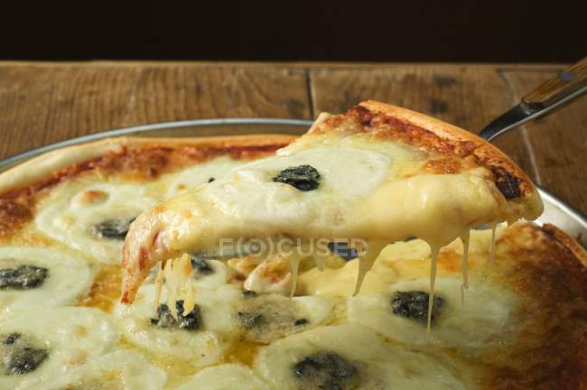 Three cheese pizza — Stock Photo