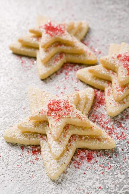 Stelle di pasticceria con zucchero per Natale — Foto stock