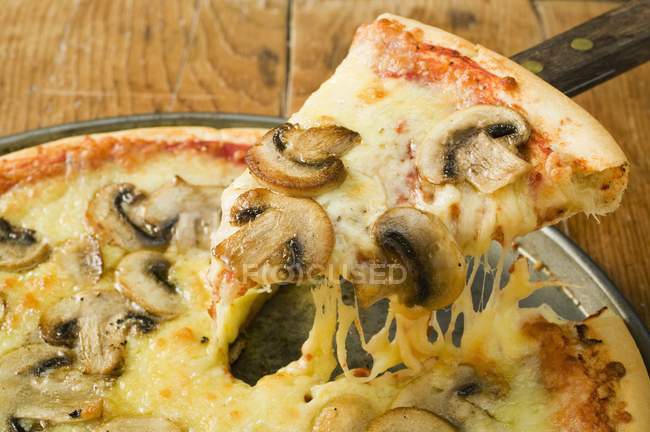 Pilzpizza nach amerikanischem Vorbild — Stockfoto