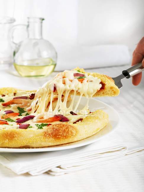 Serving Piece of Pizza — Stock Photo