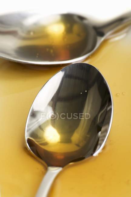 Deux cuillères à soupe de miel — Photo de stock