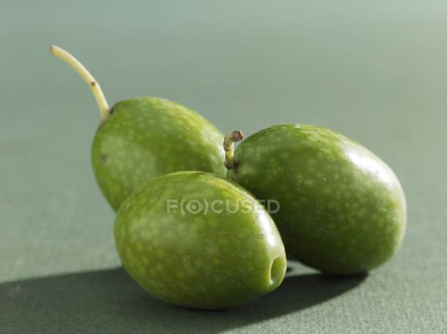Rohe grüne Oliven — Stockfoto