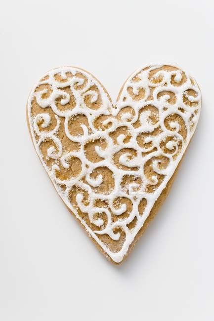 Decorated gingerbread heart — Stock Photo
