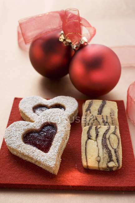 Смугасте печиво на Різдво — стокове фото