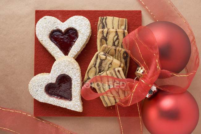 Biscuits rayés pour Noël — Photo de stock