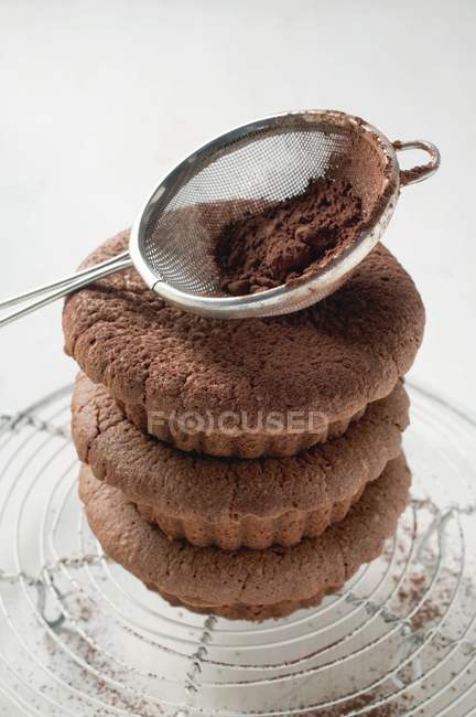 Chocolate buns in pile — Stock Photo